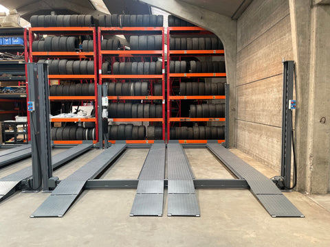 4 koloms dubbele parkeerhefbrug 4,5 Ton - volautomatisch